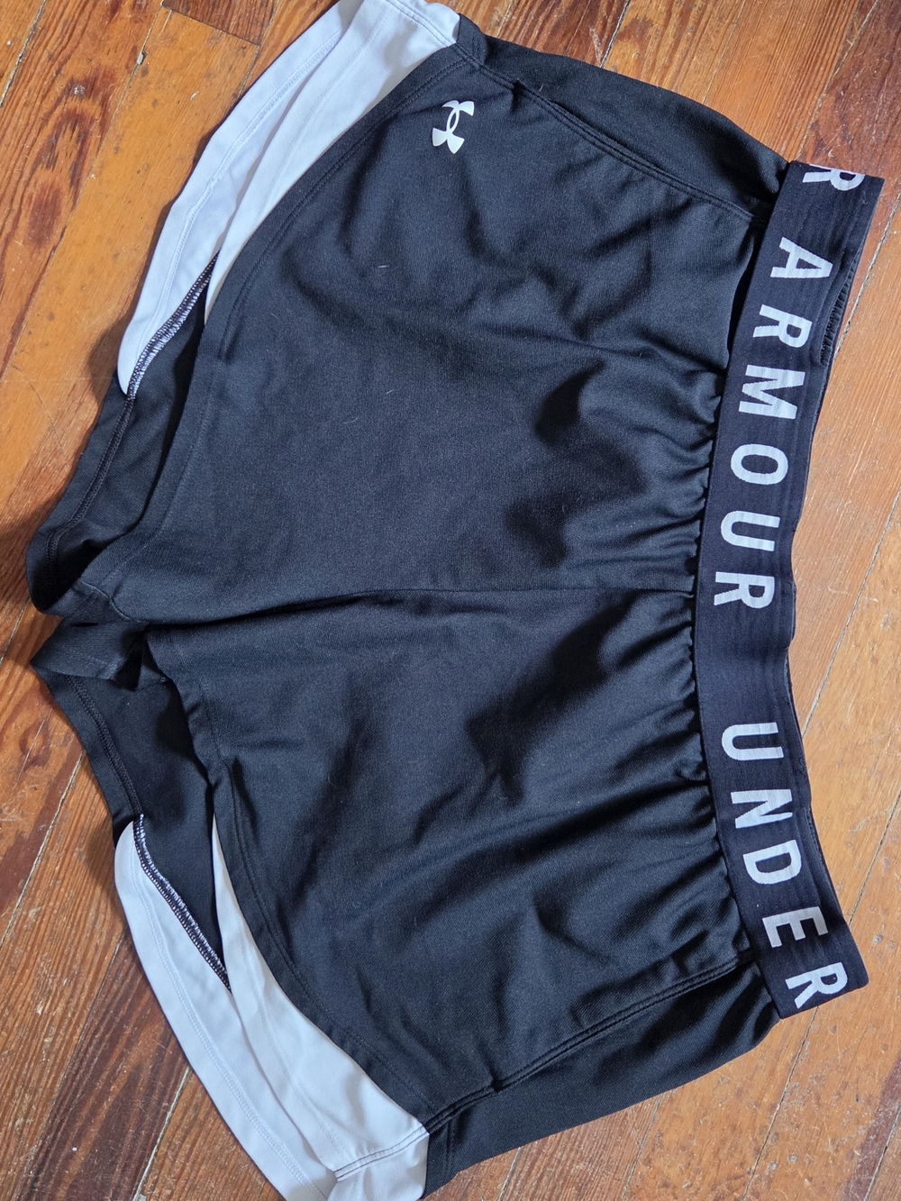 Under Armour Black Women’s Athletic Training Shorts with White Accents